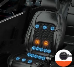 Ventilated Seat Cushion Monolithic Refrigeration In Summer With Fan Breathable Vehicle Seat Cushion (Option: Black-16fan with massage-Car12V)