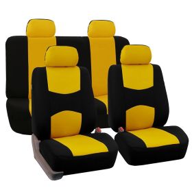 5-seater car seat cover cushion (Color: Yellow)