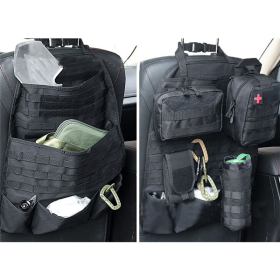 Multi-function Tactical Universal Car Back Seat Organizer Cover Bag (Option: 2PC Black)