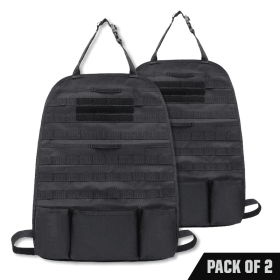 Multi-function Tactical Universal Car Back Seat Organizer Cover Bag (Option: Black 2pc)