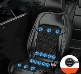 Ventilated Seat Cushion Monolithic Refrigeration In Summer With Fan Breathable Vehicle Seat Cushion (Option: Black-16fan-Car12V Pilot and copilot)