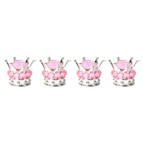 Crown Valve  Diamond Valve Core Tire Ornament (Option: Silver-Pink diamonds-1PCS)