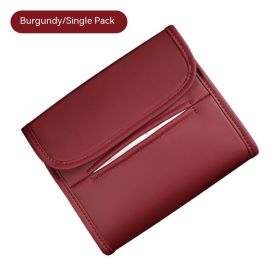 Sun Visor Armrest Box Hanging On Chair Back Leather Car Tissue (Option: No Logo-Wine Red)