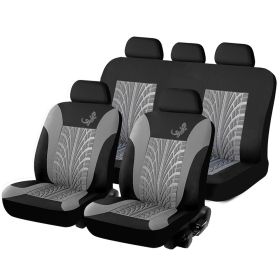 Car Universal Seat Cover 9-piece Gecko Mesh Cloth (Option: Gray-Fiveseater 9piece set)