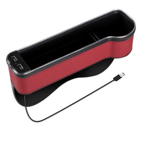 With Charging Car Seat Slot Storage Box (Option: Red-Copilot-USB)