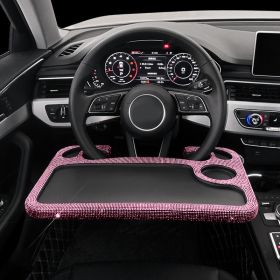 Car Steering Wheel Diamond Inlaid Interior Dining Table (Option: Pink diamond)