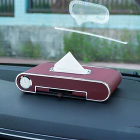 Mobile Phone Holder Tissue Box Car With High-end Pumping Paper Box (Option: Burgundy high version)