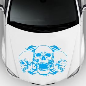 Three Skull Totem Body Decals For General Use (Color: Blue)