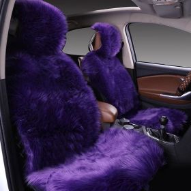 All-inclusive Car Seat Cover Plush Cushion Three-piece Cushion Universal Cushion Winter (Option: Violet-Main driver)