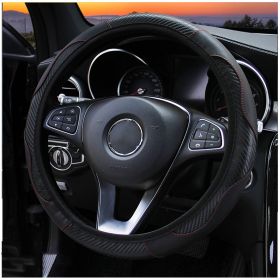 Car Steering Wheel Cover Carbon Fiber Sports Model Without Inner Ring (Option: Black)