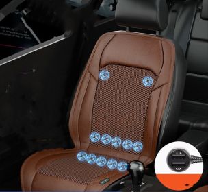 Ventilated Seat Cushion Monolithic Refrigeration In Summer With Fan Breathable Vehicle Seat Cushion (Option: Coffee-12fan-Car12V Pilot and copilot)