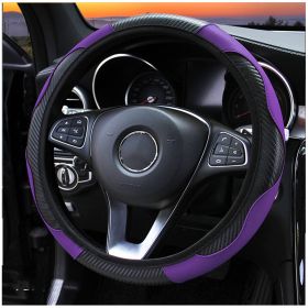 Car Steering Wheel Cover Carbon Fiber Sports Model Without Inner Ring (Option: Black purple)