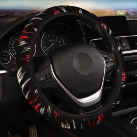 Car Steering Wheel Cover Without Inner Ring Elastic Band (Option: Black Red)