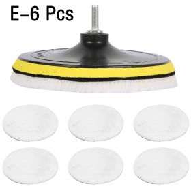 Car Beauty Polishing Disc Wool Pad Flat Wave Sponge Wool Ball (Option: 6piece set)