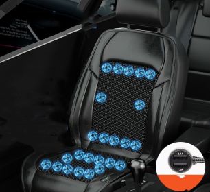 Ventilated Seat Cushion Monolithic Refrigeration In Summer With Fan Breathable Vehicle Seat Cushion (Option: Black-24fan-Car12V Pilot and copilot)