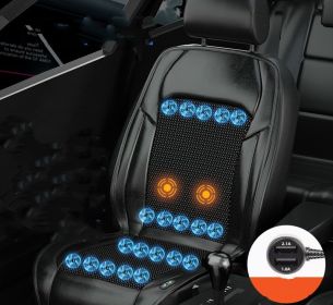 Ventilated Seat Cushion Monolithic Refrigeration In Summer With Fan Breathable Vehicle Seat Cushion (Option: Black-20fan with massage-Car12V Pilot and copilot)