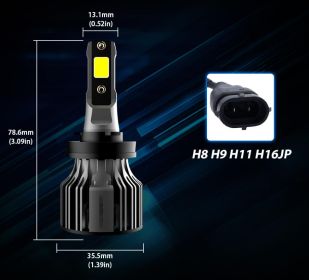 Car LED Headlight Bulbs 6000K Auto Headlamp Kit (Option: H11)