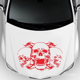 Three Skull Totem Body Decals For General Use (Color: Red)