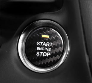 One-click Start Modification Button Decoration Sticker (Color: Black)