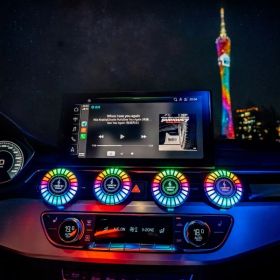 Car Atmosphere Light 3D Pickup RGB Voice-controlled Rhythm Car Air Outlet Aromatherapy (Option: Aromatherapy Light 1pcs-Heart pomelo)