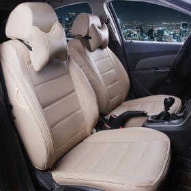 Car Seat Cover All Season Leather (Color: Beige)