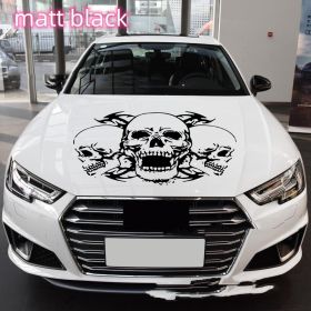 Three Skull Totem Body Decals For General Use (Color: Matt black)