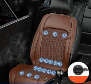 Ventilated Seat Cushion Monolithic Refrigeration In Summer With Fan Breathable Vehicle Seat Cushion (Option: Coffee-16fan-Car12V Pilot and copilot)