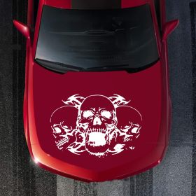 Three Skull Totem Body Decals For General Use (Color: White)