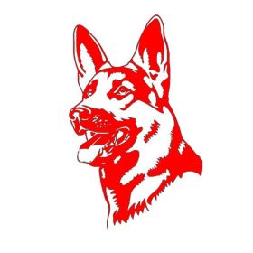 Reflective Hunting Dog Alsace Shepherd Bumper Stickers (Option: Reflective Red)