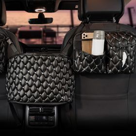 Car Storage Paper Towel Chair Back Storage Bag (Option: Black-Full diamond tissue bag set)