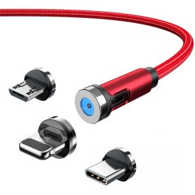 3-In-1 Magnetic Phone Charger ; Charging Cable USB Magnet Charging Cable (Items: Type-c, Color: Red)