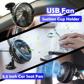 Portable USB Fan With Suction Cup Holder Bracket Stand; Powerful 5.5 Inch Table Desk Fan; Strong Wind; Quiet Mini Fan; Car Dashboard Cooling Air Circu (Style: Suction Cup Holder Fan)