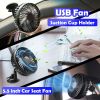 Portable USB Fan With Suction Cup Holder Bracket Stand; Powerful 5.5 Inch Table Desk Fan; Strong Wind; Quiet Mini Fan; Car Dashboard Cooling Air Circu