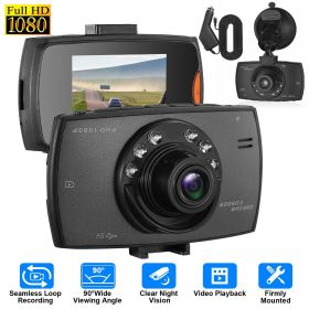 1080P Car DVR Camera Dash Cam Camcorder 90 Degree Angle Loop Recording Night Vison (Color: Black)