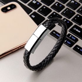 Bracelet Charger USB Charging Cable Data Charging Cord For IPhone14 13 Max USB C Cable For Phone Micro Cable (Model: Apple interface, Color: Black 22.5cm)