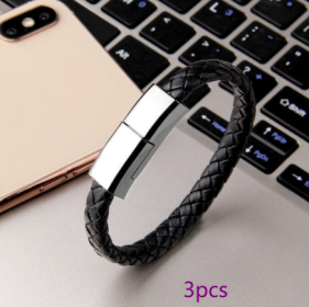 Bracelet Charger USB Charging Cable Data Charging Cord For IPhone14 13 Max USB C Cable For Phone Micro Cable (Model: TYPEC interface, Color: Black 3pcs 20cm)