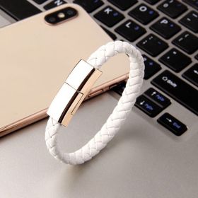 Bracelet Charger USB Charging Cable Data Charging Cord For IPhone14 13 Max USB C Cable For Phone Micro Cable (Model: Android interface, Color: White 22.5cm)