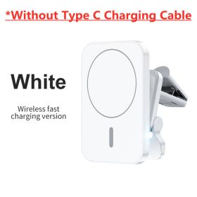 30W Magnetic Wireless Chargers Car Air Vent Stand Phone Holder Mini QI Fast Charging Station For iPhone 12 13 14 Pro Max macsafe (Color: White NO Cable)