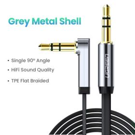 Aux Cable Speaker Cable 3.5mm Audio Cable for Car Headphone Audio 3.5mm Jack Speaker for Samsung Xiaomi Cable Aux 3.5mm (Color: Black Angle Flat, Length: 1m)