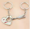 Creative Metal Couple Keychain Heart Smiley Keychain Pendant Set