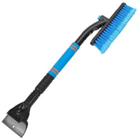 3 In 1 Windshield Ice Scraper Extendable Car Snow Removal Tool Telescoping Car Broom Snow Shovel Automobile Frost Removal (Color: Blue)