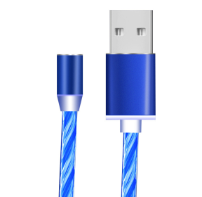 Compatible with Apple; Flowing Ligh Magnetic Streamer Data Line Cable for Iphone Android Typec (Model: Type c, Color: Blue)