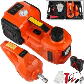 Portable Outdoor Travel Car Repair 12V DC Electric Hydraulic Jack 3 Ton(6600 lbs) Automotive Electric Scissor Car Jack (Color: Orange, Load Capacity: 3 T)