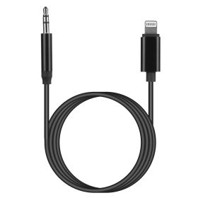 IOS 8 Pin to 3.5mm Aux Car Audio Adapter Cord 3.5mm Headphone Jack Adapter Fit For iPhone 13/12/11/XR/XS/X/8/7/6 Plus/SE/iPad Pro/Air/mini/iPod Touch (Color: Black)