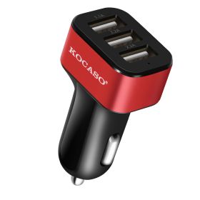 USB Car Charger 30W 5.5A 3 USB Port Cigarette Lighter Charger Adapter (Color: Red)