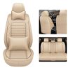 5D 5 Seats Car Seat Covers Full Set Leather Front Rear Back Padded Universal Fit