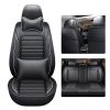 5D 5 Seats Car Seat Covers Full Set Leather Front Rear Back Padded Universal Fit