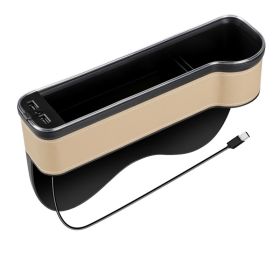 With Charging Car Seat Slot Storage Box (Option: Beige-Copilot-USB)