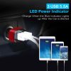 USB Car Charger 30W 5.5A 3 USB Port Cigarette Lighter Charger Adapter