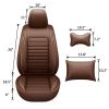 5D 5 Seats Car Seat Covers Full Set Leather Front Rear Back Padded Universal Fit